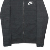 NIKE Mens Black Cotton Blend Bomber Jacket S Plain Zip Athletic Casual