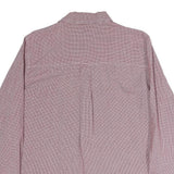 CHAPS Mens Red & White Check Shirt M Button Down Collar Long Sleeve Cotton