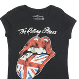 THE ROLLING STONES Girls Black Guitar Graphic T-Shirt L Short Sleeve Crew Neck