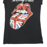 THE ROLLING STONES Girls Black Guitar Graphic T-Shirt L Short Sleeve Crew Neck