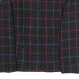 JOAN LESLIE Womens Black & Blue & Purple Checked Blazer Jacket UK 6 Polyester