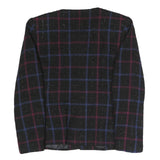 JOAN LESLIE Womens Black & Blue & Purple Checked Blazer Jacket UK 6 Polyester