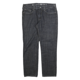 GUESS Mens Slim Fit Black Denim Cotton Light Wash Straight Jeans W33 L28 Zip