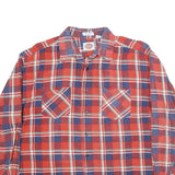 DICKIES Mens Red & Blue Check Shirt XL Long Sleeve Cotton Workwear