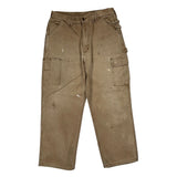 Carhartt Double Knee Carpenter Pants - 30W 28L Brown Cotton