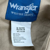 Wrangler Aztec Short Sleeve Shirt - XL Beige Cotton