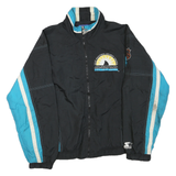 STARTER Mens Black & Blue All Star Game Zip Jacket M Polyester Blend Striped