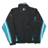 STARTER Mens Black & Blue All Star Game Zip Jacket M Polyester Blend Striped