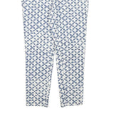 MICHAEL KORS Womens Cotton Blend White & Blue Slim Patterned Trousers W31 L25