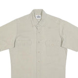 WOOLRICH Mens Beige Cotton Blend Short Sleeve Shirt M Casual Utility Workwear