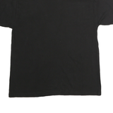 Mens Black Cotton Graphic T-Shirt L Short Sleeve Crew Neck Printed Sports