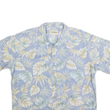 COOKE STREET Mens Blue & Cream Hawaiian Shirt XL Tropical Leaf Cotton Summer
