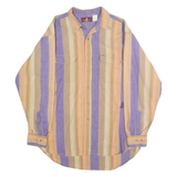 WRANGLER Mens Purple & Beige Striped Shirt L Cotton Casual Long Sleeve