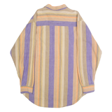 WRANGLER Mens Purple & Beige Striped Shirt L Cotton Casual Long Sleeve