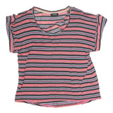 MAX & CO Womens Multicolour Striped Basic Short Sleeve Round Neck Top L Casual