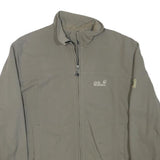 JACK WOLFSKIN Mens Grey Cotton Blend Outdoor Jacket M Zip Comfort Fit