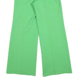 Green Womens Relaxed Wide-Leg Trousers W30 L30 Polyester Blend Zip Plain