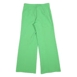 Green Womens Relaxed Wide-Leg Trousers W30 L30 Polyester Blend Zip Plain