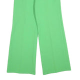 Green Womens Relaxed Wide-Leg Trousers W30 L30 Polyester Blend Zip Plain