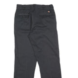 DICKIES Mens Cotton Blend Black Regular Fit Straight Leg Trousers W30 L30