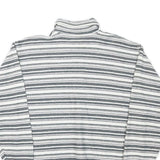 PICDOR Mens Grey & White Striped Collared M Cotton Blend Pullover Sweatshirt