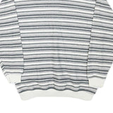 PICDOR Mens Grey & White Striped Collared M Cotton Blend Pullover Sweatshirt