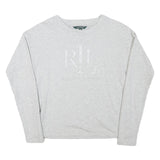 LAUREN RALPH LAUREN Womens Grey Embossed Logo Crew Neck XXS Sweatshirt Casual