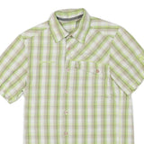 MAMMUT Mens Green & Beige Check Shirt S Lightweight Cotton Blend Outdoor Casual