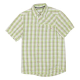 MAMMUT Mens Green & Beige Check Shirt S Lightweight Cotton Blend Outdoor Casual