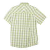 MAMMUT Mens Green & Beige Check Shirt S Lightweight Cotton Blend Outdoor Casual