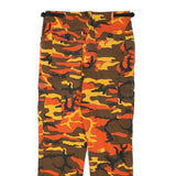 LA SHADY Mens Cotton Blend Orange Brown Regular Cargo Trousers W27 L26 Zip