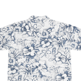 JORDIN Mens Blue & White Floral Cotton Button Jacket L Casual Summer Shirt