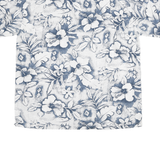 JORDIN Mens Blue & White Floral Cotton Button Jacket L Casual Summer Shirt