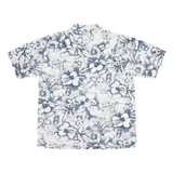 JORDIN Mens Blue & White Floral Cotton Button Jacket L Casual Summer Shirt