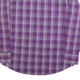 WRANGLER Mens Purple & White Check Shirt L Button-Down Long Sleeve Casual Cotton