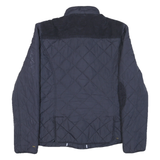TOMMY HILFIGER Womens Navy Blue Quilted Jacket M Polyester Blend Zip Casual