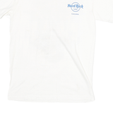 HARD ROCK CAFE Mens White S Graphic T-Shirt Short Sleeve Crew Neck Music Design