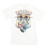 HARD ROCK CAFE Mens White S Graphic T-Shirt Short Sleeve Crew Neck Music Design