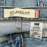 550 Relaxed Fit Levis Denim Shorts - 35W UK 18 Light Wash Cotton