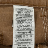 Frb229 Brn Carhartt Carpenter Trousers - 38W 32L Brown Cotton