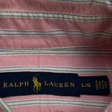 Ralph Lauren Striped Shirt - Large Pink Cotton