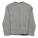 Womens Black & White Houndstooth Button Jacket M Polyester Blend Classic