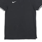 NIKE Mens Black & White Short Sleeve Plain Polo Shirt S Cotton Blend Casual