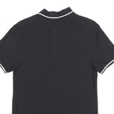 NIKE Mens Black & White Short Sleeve Plain Polo Shirt S Cotton Blend Casual