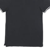 NIKE Mens Black & White Short Sleeve Plain Polo Shirt S Cotton Blend Casual