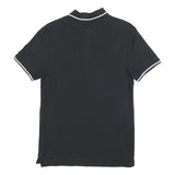 NIKE Mens Black & White Short Sleeve Plain Polo Shirt S Cotton Blend Casual