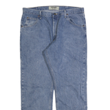 WRANGLER Mens Blue Regular Fit Straight Leg Denim Medium W37 L30 Cotton Zip