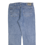 WRANGLER Mens Blue Regular Fit Straight Leg Denim Medium W37 L30 Cotton Zip