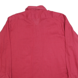 DOUBLE PRESS Mens Red Shirt L Cotton Blend Classic Fit Casual Button Shirt
