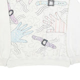 BASSETT WALKER Womens White Pullover Sweatshirt XL Abstract Hands Pattern